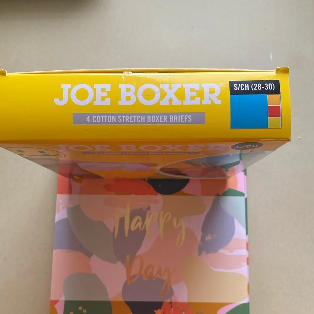 NIB joe boxer 4 cotton stretch boxer briefs size small (28-30)